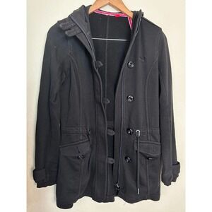 Puma Coat Women's Small? Long Sleeve Pockets Black with Hood